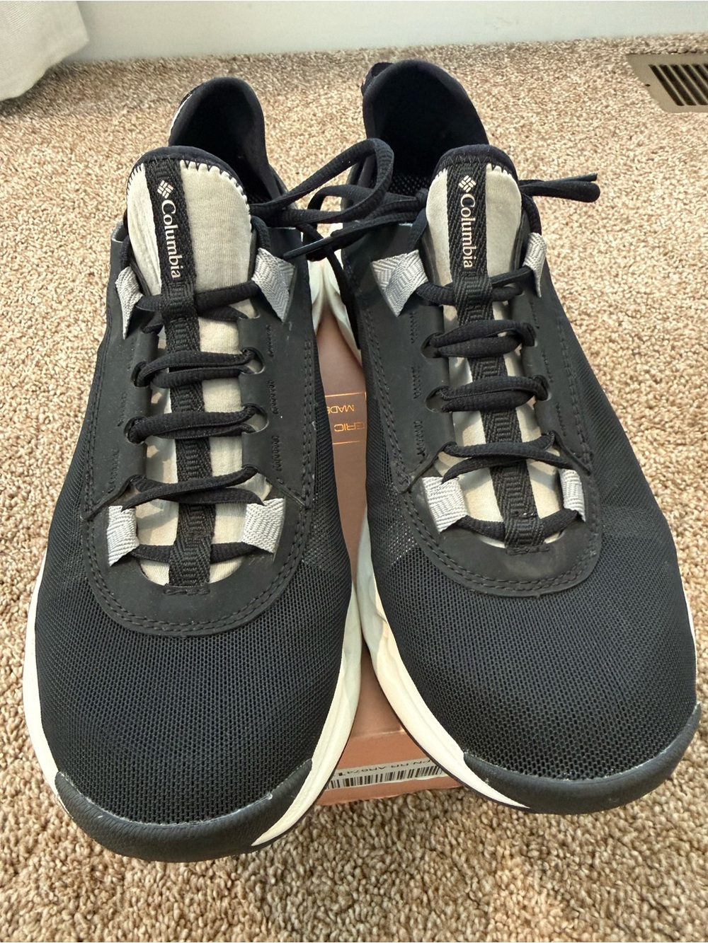 Columbia Black and Cream Athletic Lace-Up Sneakers